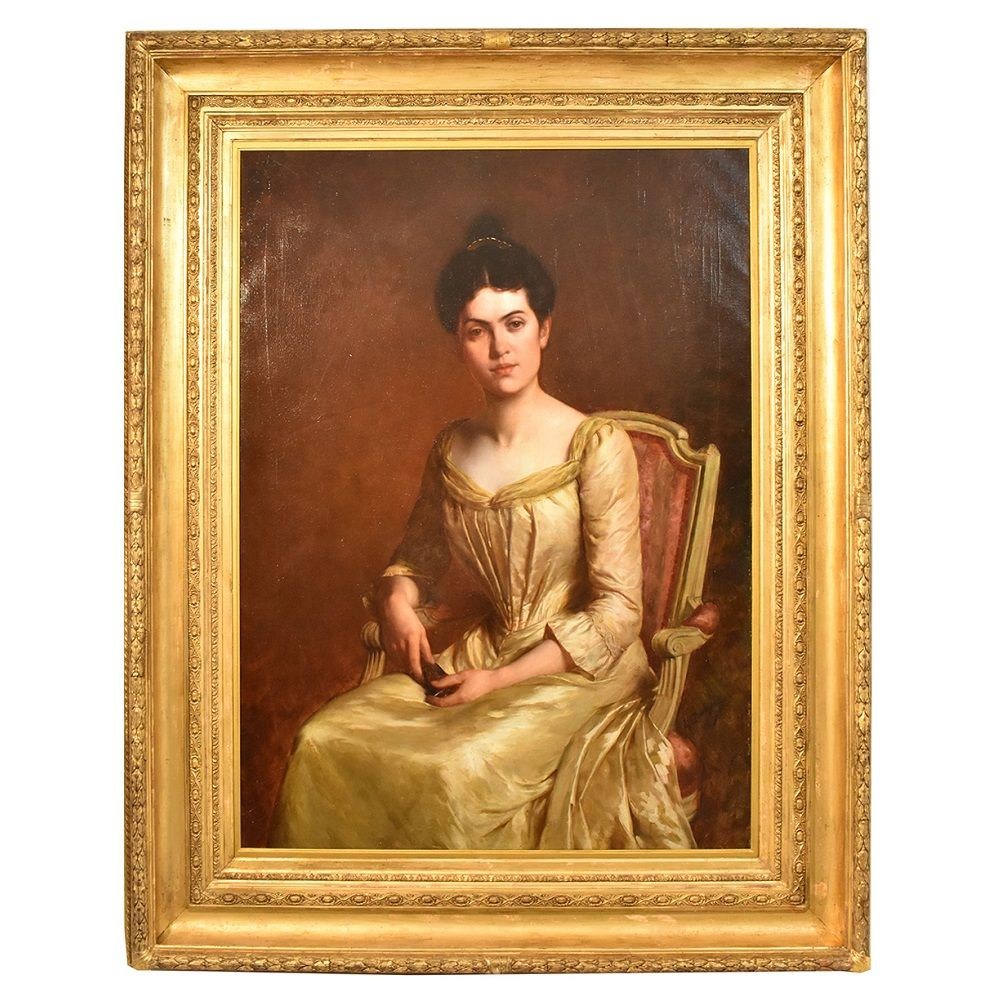 QR272 antique oil painting woman portrait painting XIX.jpg